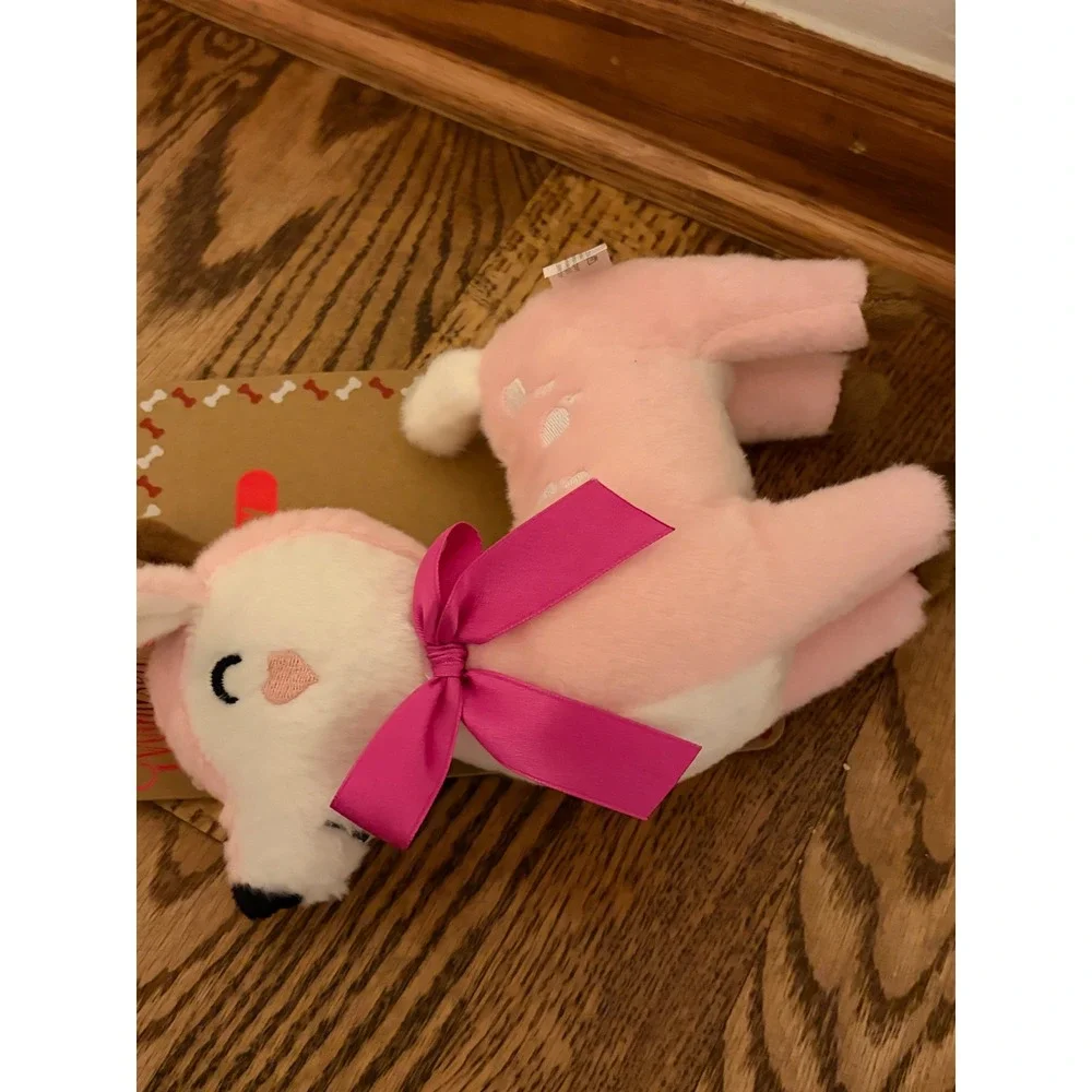 Winifred & Lily Pet Toy Set Pink Deer & Blue Cow Plush Squeaker Dog Toys NWT
